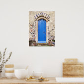 Alte blaue Tür Poster (Küche)