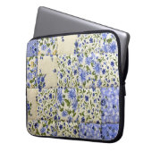 Alte Blauer Blumengeflecht Laptopschutzhülle (Vorderseite Links)
