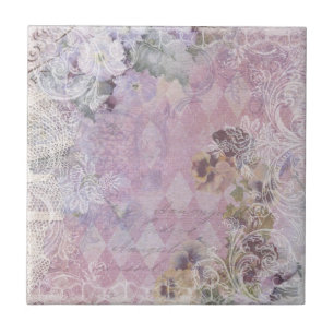 Alte Blumengestaltete Fliese