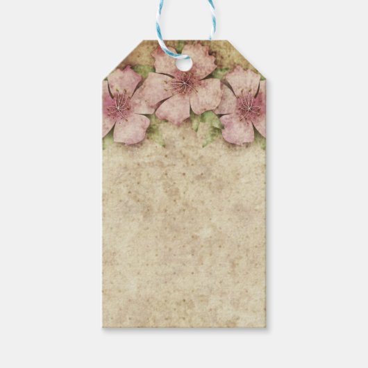 Alte Blumentapete Geschenkanhänger (Vorderseite)