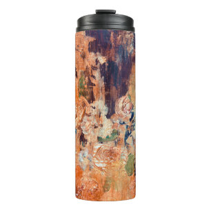 Alte Blumentapete, Grunge Vignette. Thermosbecher