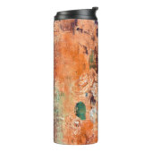 Alte Blumentapete, Grunge Vignette. Thermosbecher (Nach links gedreht)