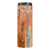 Alte Blumentapete, Grunge Vignette. Thermosbecher (Rückseite)
