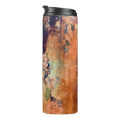 Alte Blumentapete, Grunge Vignette. Thermosbecher (Nach rechts gedreht)