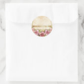 Alte Blumentapete Runder Aufkleber (Tasche)