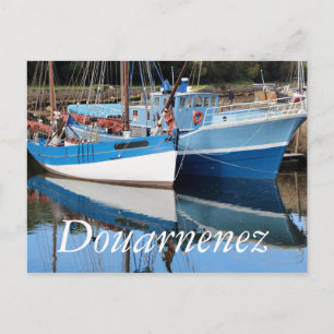 Alte Boote im Hafen von Douarnenez Postkarte