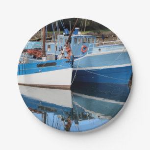 Alte Boote in Douarnenez Pappteller