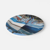 Alte Boote in Douarnenez Pappteller (Schrägansicht)