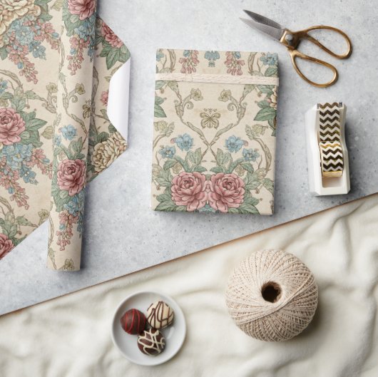 Alte Botanische Blumenmotive Geschenkpapier (Kunsthandwerk)