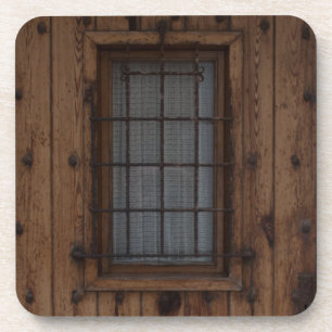 Alte braune Knotty Holztür Getränkeuntersetzer