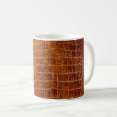 Alte braune Tierledertextur Kaffeetasse (VorderseiteRechts)