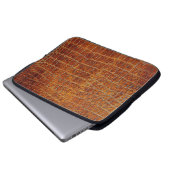 Alte braune Tierledertextur Laptopschutzhülle (Vorne Knopf)