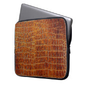 Alte braune Tierledertextur Laptopschutzhülle (Vorderseite Links)