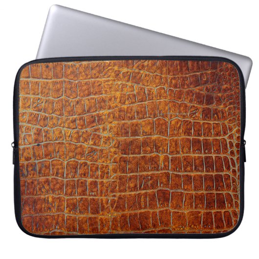 Alte braune Tierledertextur Laptopschutzhülle (Vorderseite)