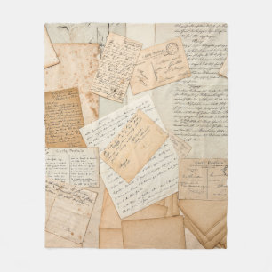 Alte Briefe, Handschriften, alte Postkarten, e Fleecedecke