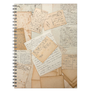 Alte Briefe, Handschriften, alte Postkarten, e Notizblock