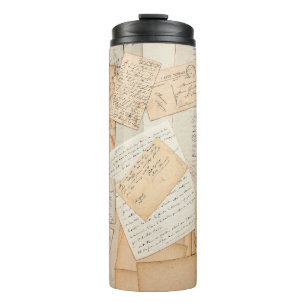 Alte Briefe, Handschriften, alte Postkarten, e Thermosbecher