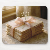 Alte Briefe mit rosa Band gebunden Mousepad (Vorne)