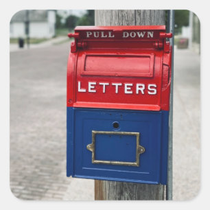 Alte Briefkasten Quadratischer Aufkleber