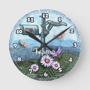 Alte Briefkasten-Uhr Runde Wanduhr