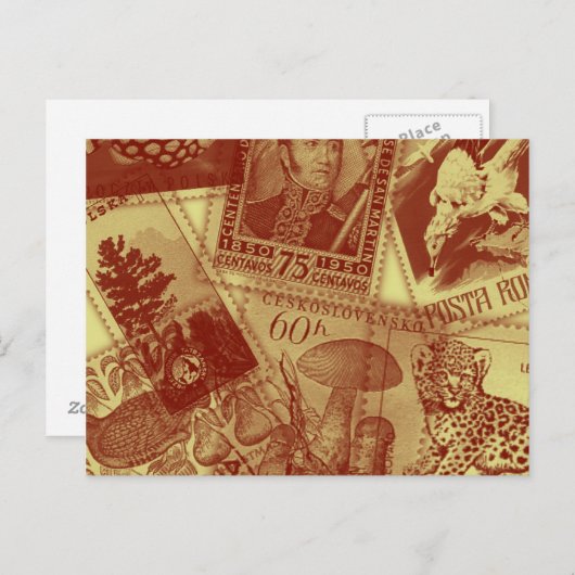 Alte Briefmarke Postkarte (Vorne/Hinten)