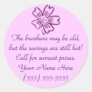 Alte Broschüre, heißer Preis-Aufkleber Runder Aufkleber