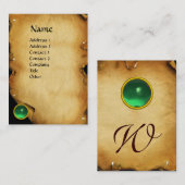 ALTE BROWN PARCHIERUNG, GEM STONE, MONOGRAM VISITENKARTE (Vorne/Hinten)