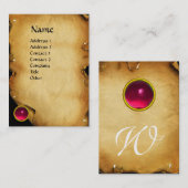 ALTE BROWN PARCHIERUNG, GEM STONE, MONOGRAM VISITENKARTE (Vorne/Hinten)