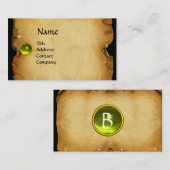 ALTE BROWN PARCHMENT, GEM STONE, MONOGRAMM Gelb Visitenkarte (Vorne/Hinten)