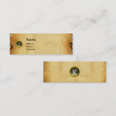 ALTE BROWN PARCHMENT, GEM STONE, MONOGRAMM grau Mini Visitenkarte (Vorne/Hinten)