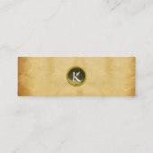 ALTE BROWN PARCHMENT, GEM STONE, MONOGRAMM grau Mini Visitenkarte (Rückseite)