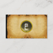 ALTE BROWN PARCHMENT, GEM STONE, MONOGRAMM grau Visitenkarte (Rückseite)