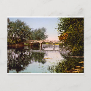 Alte Brücke am Fluss Concord, Mass. USA c1900. Postkarte