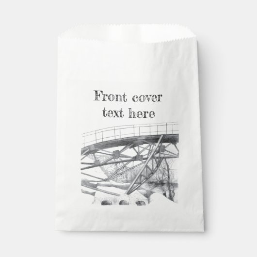 Alte Brücke. Bleistift zeichnend. Geschenktütchen (Vorderseite)