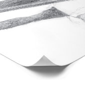 Alte Brücke. Bleistift zeichnend. Poster (Ecke)