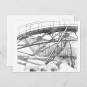 Alte Brücke. Bleistift zeichnend. Postkarte (Vorne/Hinten)