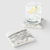 Alte Brücke. Bleistift zeichnend. Steinuntersetzer (Seitenansicht)