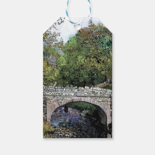 ALTE BRÜCKE ÜBER DEN FLUSS GESCHENKANHÄNGER (Vorderseite)
