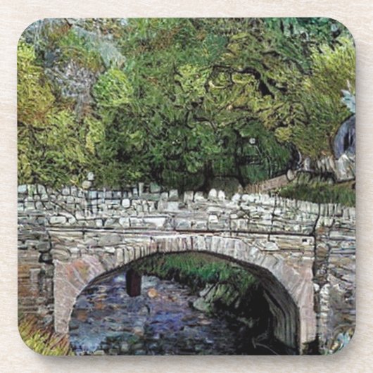 ALTE BRÜCKE ÜBER DEN FLUSS GETRÄNKEUNTERSETZER (Vorderseite)