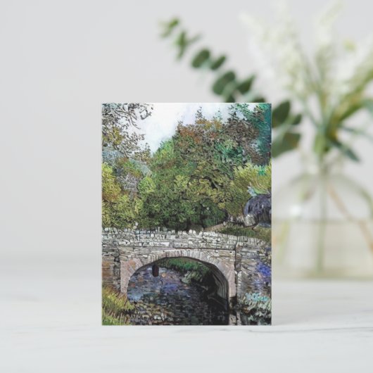 ALTE BRÜCKE ÜBER DEN FLUSS POSTKARTE (Stehend Vorderseite)