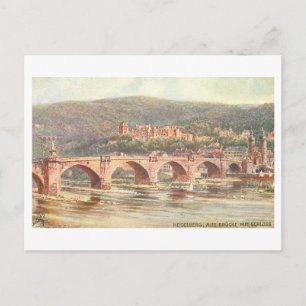 Alte Brücke und Schloss, Heidelberg, Deutschland Postkarte