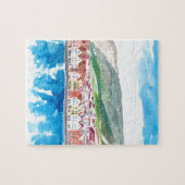 Alte Bryggen Hafen-Seeseite Bergens Norwegen Puzzle (Horizontal)