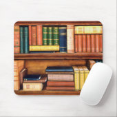 Alte Buch-antikes Bibliotheks-Bücherregal Mousepad (Mit Mouse)