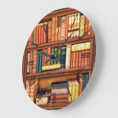 Alte Buch-Bibliotheks-Bücherregal-römische Wanduhr (Winkel)