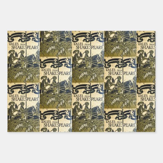 Alte Buchabdeckungen (Beige & Grün) Geschenkpapier Set (Vorderseite 2)