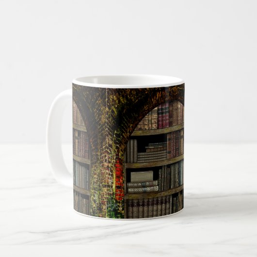 Alte Buchbibliothek Kaffeetasse (Vorderseite Links)