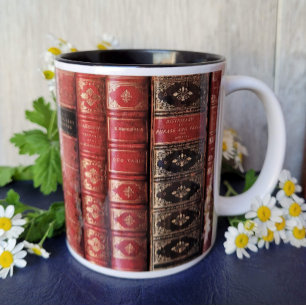 Alte Buchbibliothek Zweifarbige Tasse