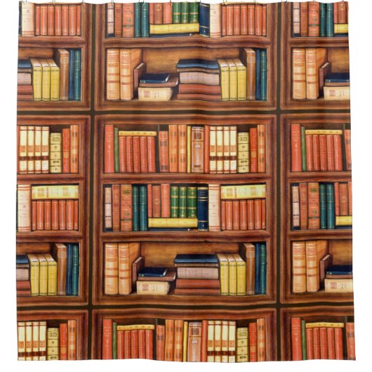 Alte Bücher Bücherregal Duschvorhang (Vorderseite)