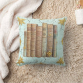 Alte Bücher - goldene Blätter - mint |  Kissen (Decke)
