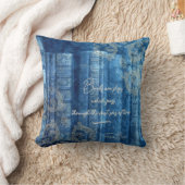 Alte Bücher - goldene Ornamente - blau  |  Kissen (Decke)